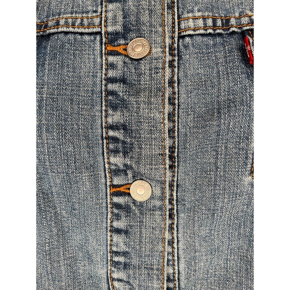 Levi's denim Trucker jacket medium wash button up red tag women's pockets 3X - Picture 11 of 14